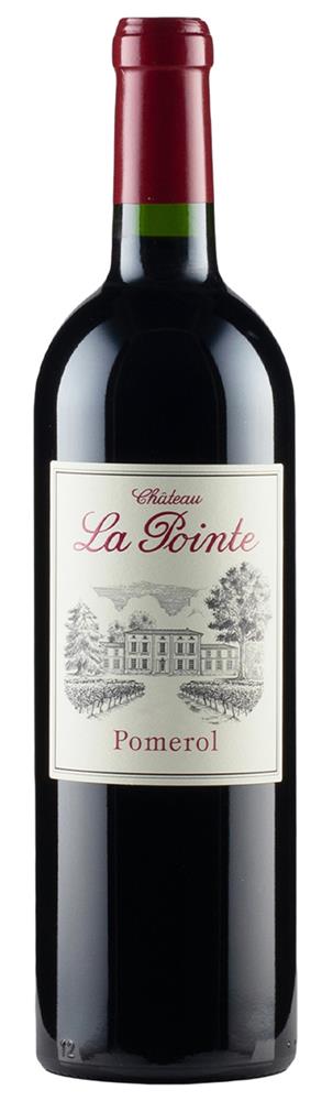 wine bottle with a house or chateau on a white label