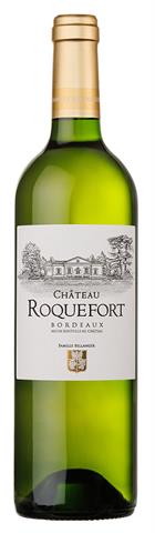 wine bottle with a house or chateau on a white label