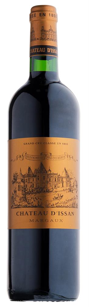 wine bottle with a house or chateau on a gold label